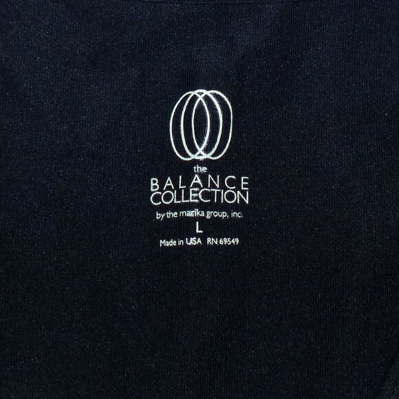 Balance Collection Sanded Dry-Wik Sports Bra Large Surplice Style Black Made USA - Picture 5 of 5